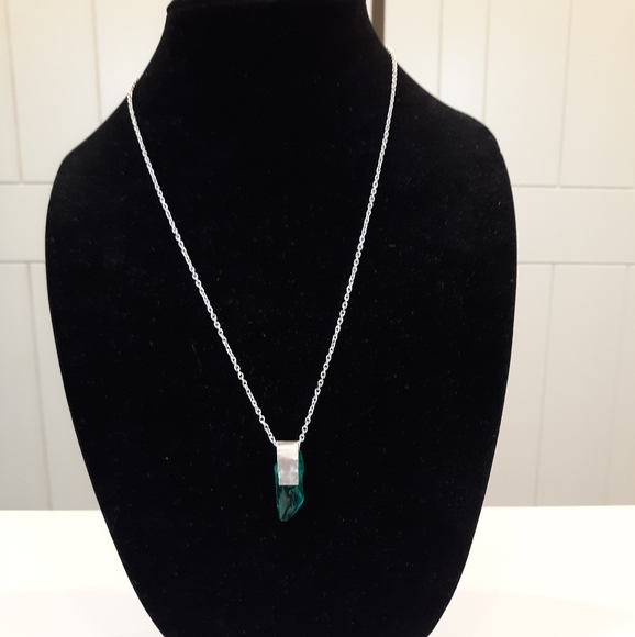 Stearling silver necklace with crystal pendant - Picture 1 of 2